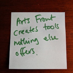 Sticky Note from Darwin Arts Front workshop