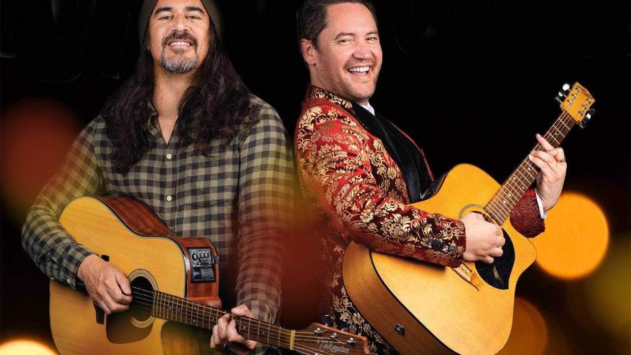 Two Guitars Jamie & Cam front facing